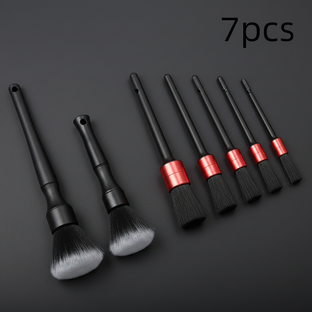 Car Detailing Brush Set - Dark Background Full Frame